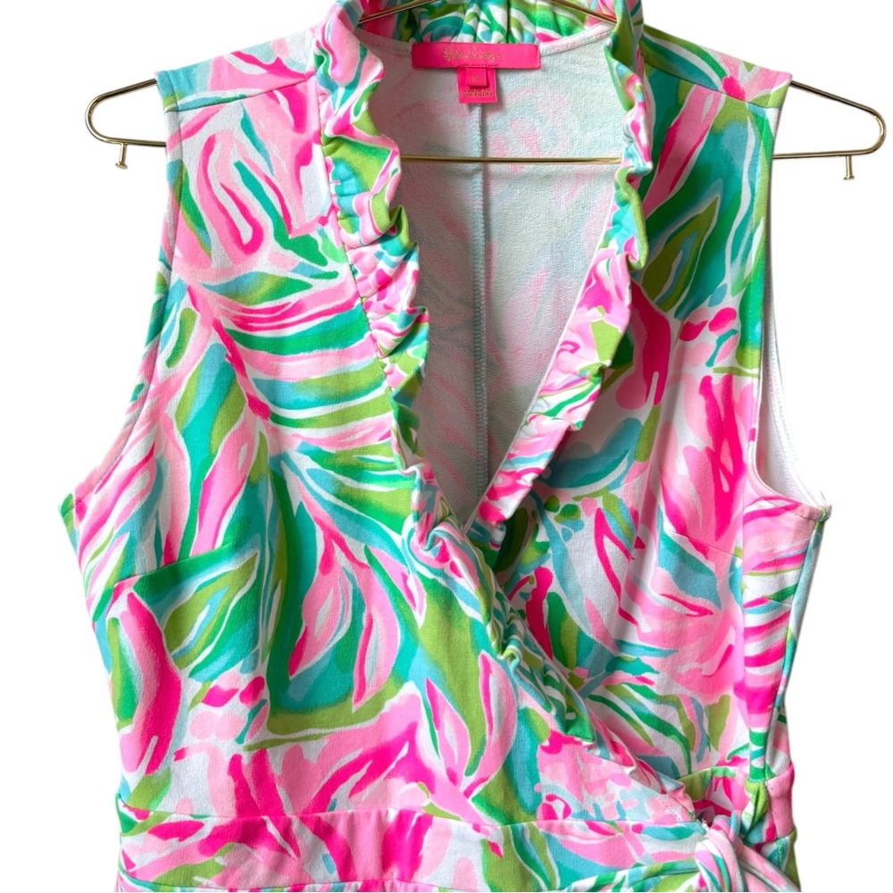 Lilly Pulitzer Romee Wrap Ruffle Dress Multi Croc My World Summer Preppy Small‎ - Picture 3 of 10